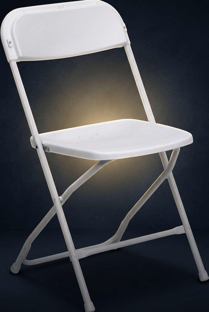 White folding chair