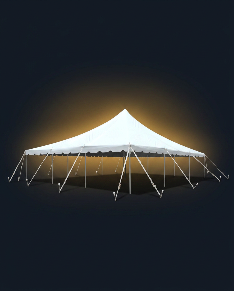 White 30x30 pole tent