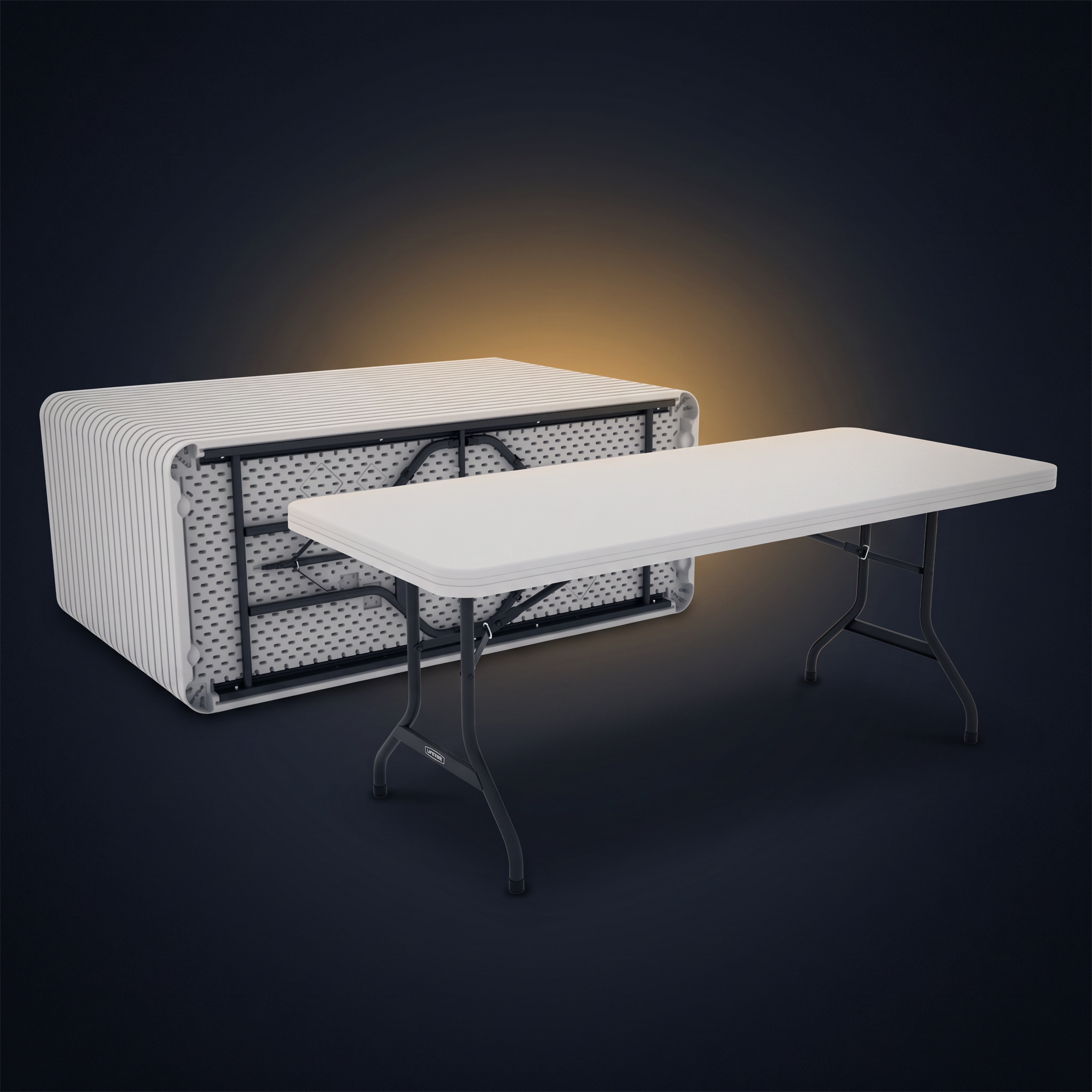 White 6 foot rectangle Lifetime folding table